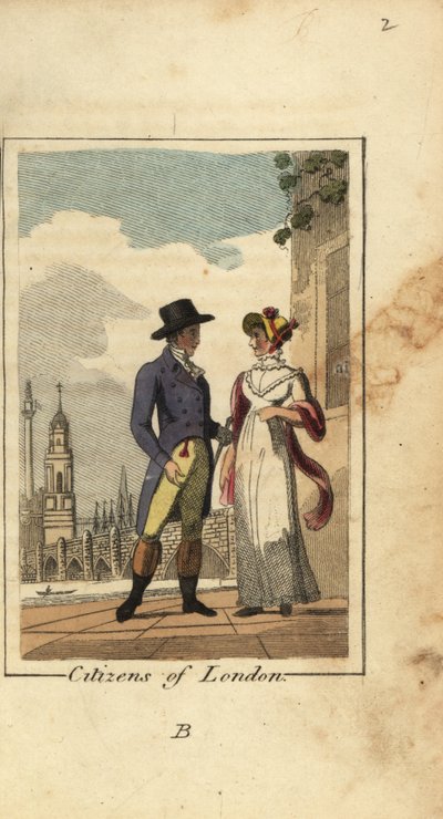 Cittadini di Londra, con il Ponte di Westminster e la Colonna di Nelson sullo sfondo da English School