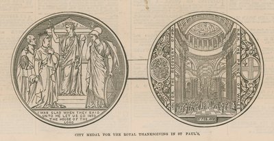 Medaglia della città per il Ringraziamento Reale alla Cattedrale di St Paul, Londra da English School