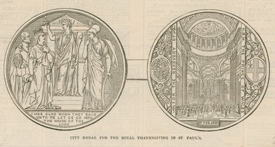 Medaglia cittadina per il Ringraziamento Reale nella Cattedrale di San Paolo, Londra, 27 febbraio 1872 da English School