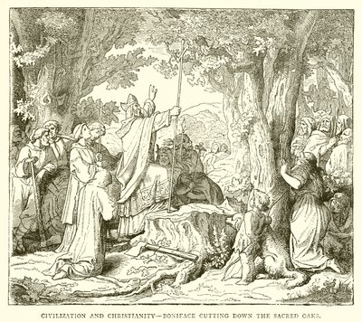 Civiltà e cristianesimo - Bonifacio che abbatte le querce sacre da English School