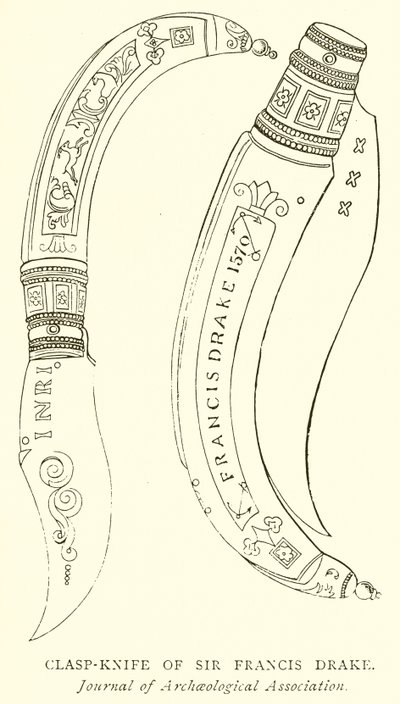 Coltello a Scatto di Sir Francis Drake da English School