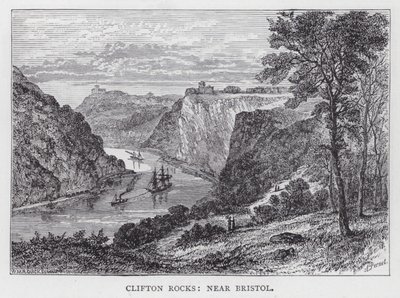 Scogli di Clifton, vicino a Bristol (incisione) da English School
