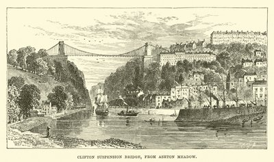 Ponte sospeso di Clifton, da Ashton Meadow da English School