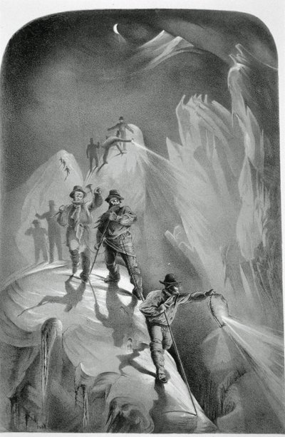 Scalata notturna, da Ten Scenes in the Last Ascent of Mont Blanc Including Five Views from the Summit di J.D.H. Browne, pubblicato nel 1853 da English School
