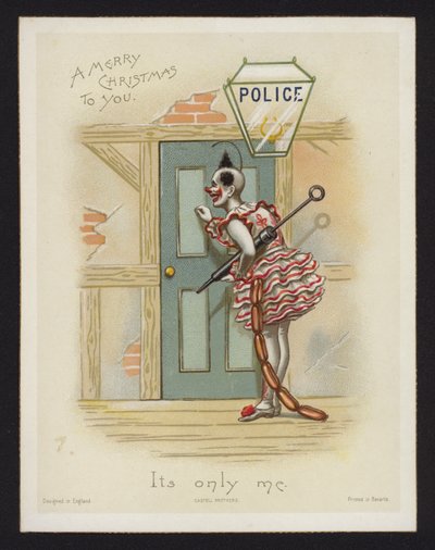 Clown che bussa alla porta di una stazione di polizia da English School