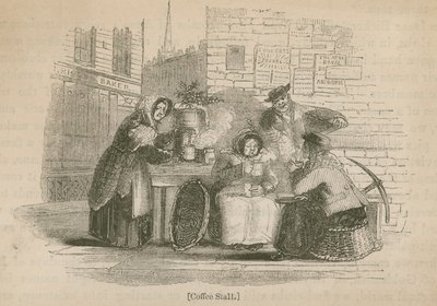 Bancarella del caffè in una strada di Londra da English School