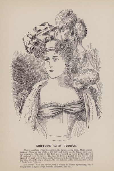 Coiffure con turbante (incisione) da English School