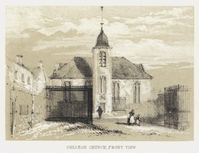 Chiesa del Collegio, vista frontale (incisione) da English School
