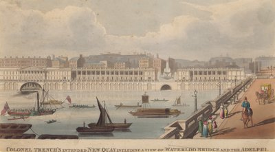Il nuovo molo progettato dal colonnello Trench, inclusa una vista del ponte di Waterloo e dell