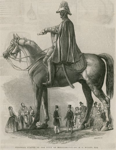 Colossale statua del Duca di Wellington di M C Wyatt da English School