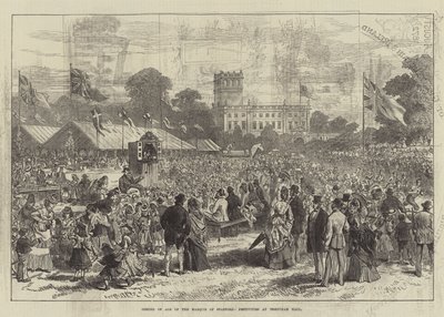 Maggiore Età del Marchese di Stafford, Festività a Trentham Hall (incisione) da English School