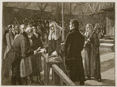 Conferenza tra le Camere del Parlamento, 1835, illustrazione da Cassells Illustrated History of England da English School
