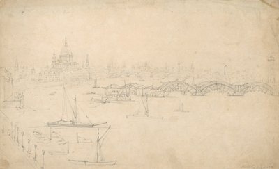 Costruzione del Ponte di Waterloo, Londra da English School