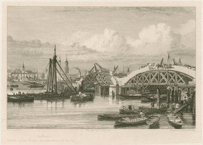 Costruzione del nuovo London Bridge, 26 luglio 1827 da English School