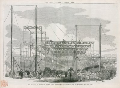 Costruzione del Crystal Palace, Grande Esposizione del 1851 da English School