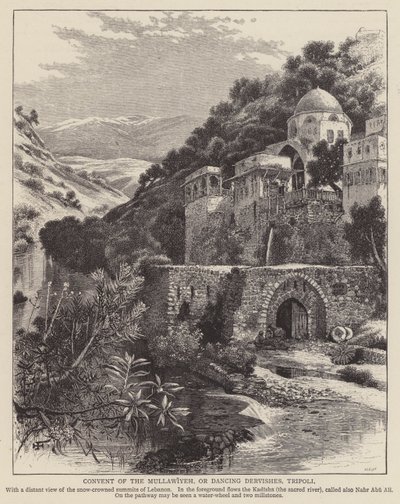 Convento dei Mullawiyeh, o Dervisci Danzanti, Tripoli (incisione) da English School