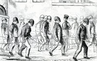 Detenuti che si esercitano nella prigione di Pentonville, da 