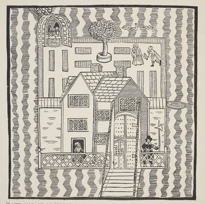 Copia della Mappa di Mockbeggar Hall, con la sua posizione nel vasto paese chiamato ovunque, c.1633, dalla Ballata di Roxborough da English School
