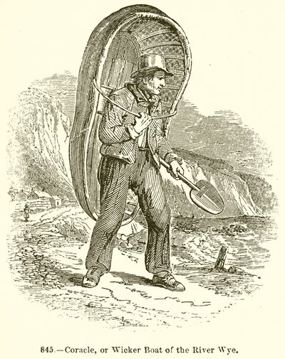 Coracle, o barca di vimini del fiume Wye da English School