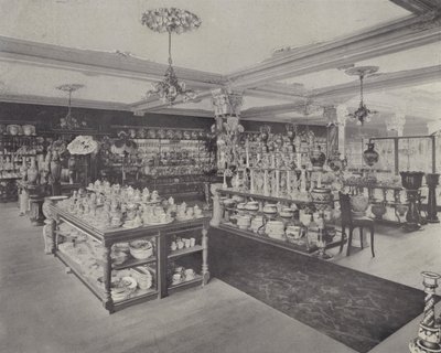Angolo nelle sale di esposizione della Cina, Harrods (litografia) da English School