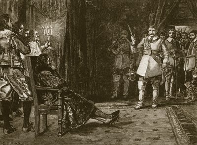 Colloquio del Cornetta Joyce con Carlo, illustrazione da Cassells Illustrated History of England da English School