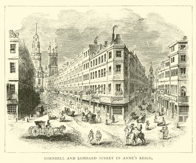 Cornhill e Lombard Street durante il regno di Anna da English School