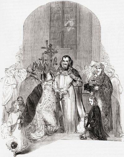 Incoronazione di Enrico IV, da Old England: A Pictorial Museum, pub. 1847 da English School