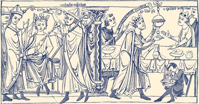 Incoronazione di Enrico il giovane re, da "Breve storia del popolo inglese". da English School