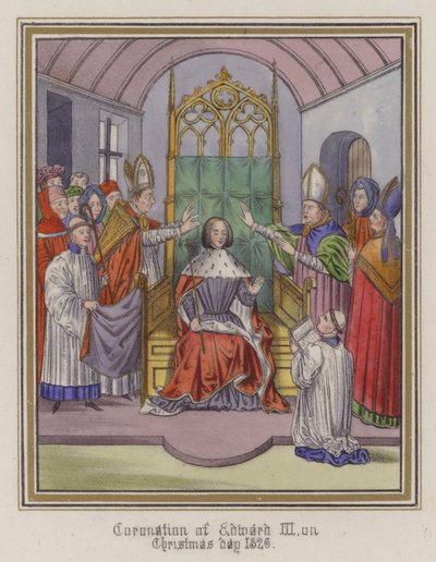 Incoronazione di Re Edoardo III il giorno di Natale 1326 da English School
