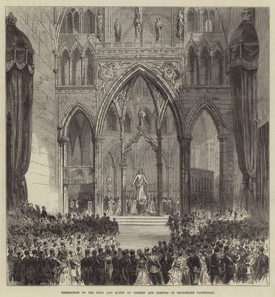 Incoronazione del Re e della Regina di Svezia e Norvegia nella Cattedrale di Trondhjem da English School