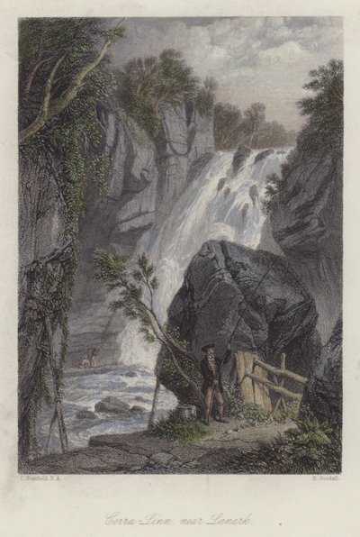 Corra Linn, vicino a Lanark, Scozia da English School