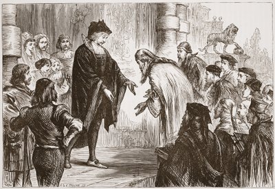 Cosimo I riceve i suoi amici e clienti, illustrazione da La storia del protestantesimo di James Aitken Wylie (1808-1890), pub. 1878 da English School