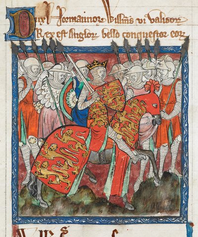 Guglielmo il Conquistatore che cavalca con i suoi soldati, 