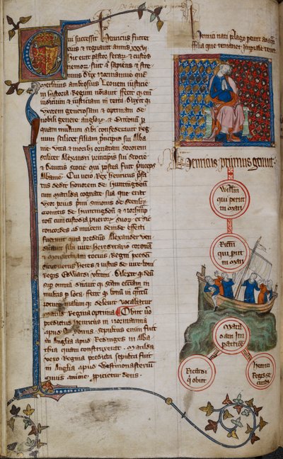 Enrico I e i suoi discendenti (vellum) da English School