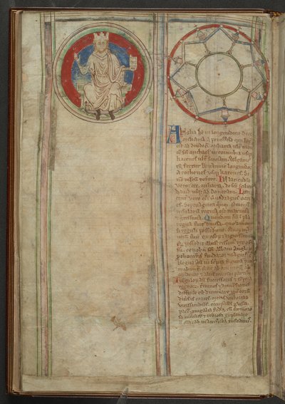 Cotton MS Claudius D VI, f.5v: Descrizione dei sette regni dell