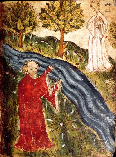 Il sognatore con la fanciulla della perla, c.1375-1400 da English School