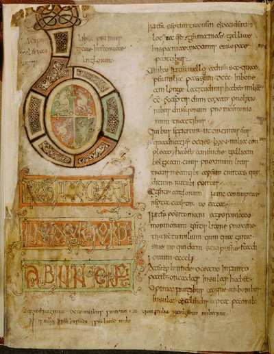 Cotton Tiberius C. II, f.5v Iniziale 
