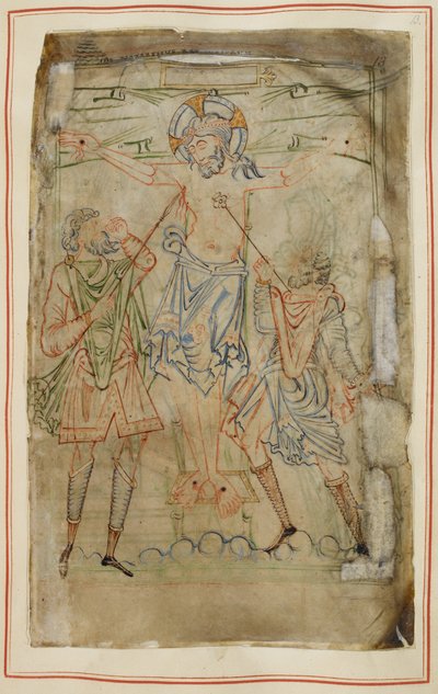 La Crocifissione, dal Tiberius Psalter, c.1050 da English School