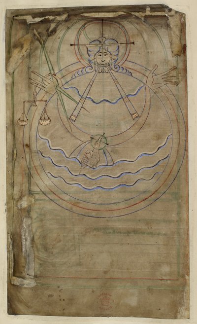 Cotton ms tiberius c vi f007v Rappresentazione diagrammatica della Creazione, illustrazione dal 
