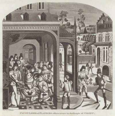 Il conte Luigi delle Fiandre offre condizioni al popolo di Gand da English School