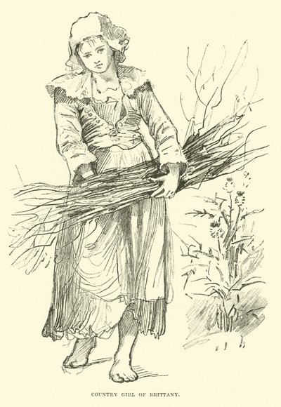 Ragazza di campagna della Bretagna da English School