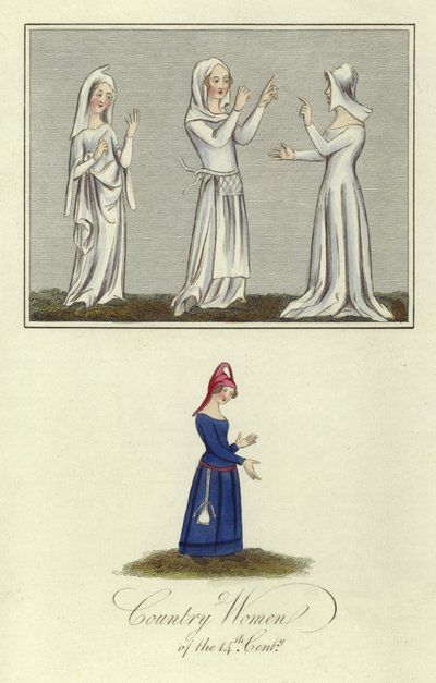 Donne di campagna del XIV secolo da English School