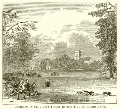 Caccia nei campi di St. Giles al tempo della regina Maria da English School