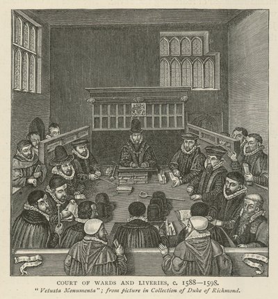 Corte dei Wards e Liveries, circa 1588-1589 da English School