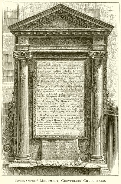Monumento dei Covenanters, cimitero di Greyfriars da English School