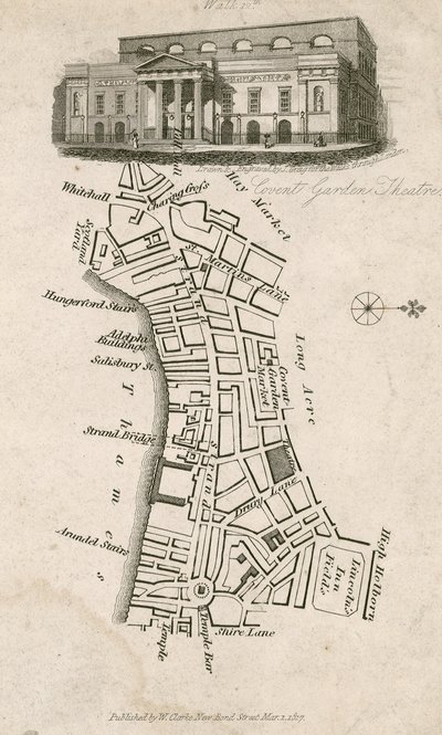 Covent Garden Theatre, Londra, e mappa dell