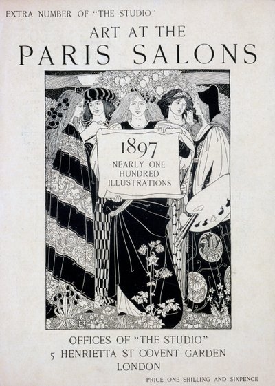 Copertina di Art at the Paris Salons, numero extra di The Studio magazine, 1897 da English School