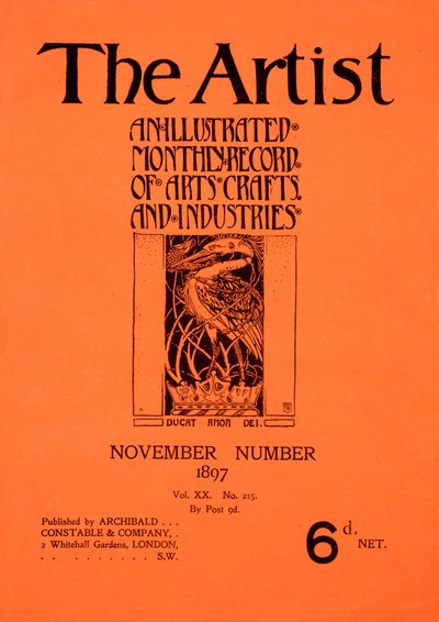 Copertina di The Artist Magazine, novembre 1897 da English School