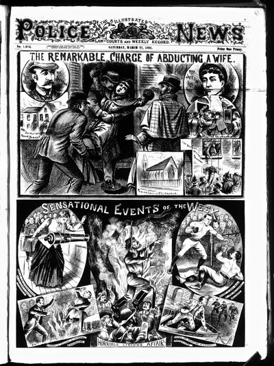 Copertina di Illustrated Police News, sabato 21 marzo da English School