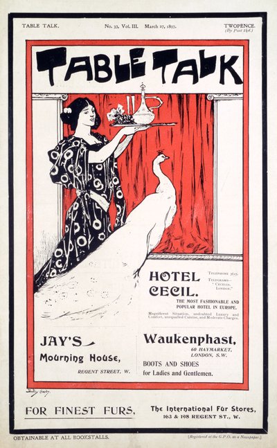 Copertina di Table Talk Magazine, 27 marzo 1897 da English School